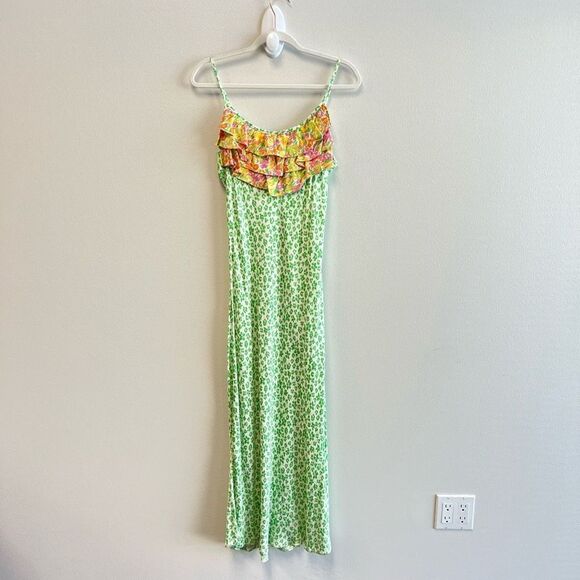 RIXO For Target Leopard Print Ruffle Slip Dress Size Small MIDI Party Cocktail - Picture 5 of 10